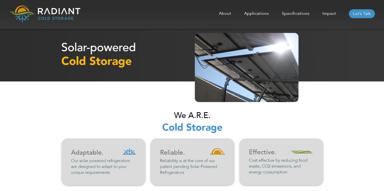 Radiant Cold Storage Website