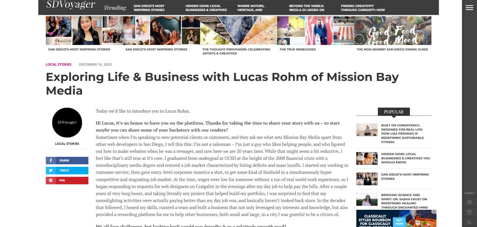 MBM Featured in SDVoyager